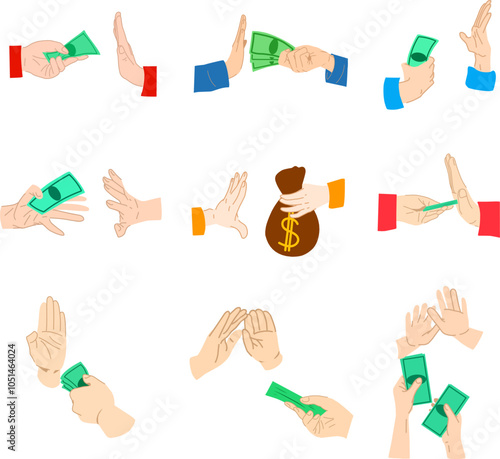 hand rejecting corruption and bribe gesture