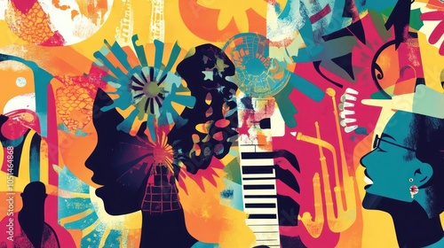 A colorful flyer promoting special global observances such as World Teachers' Day' and 'International Jazz Day, with diverse imagery representing different cultures