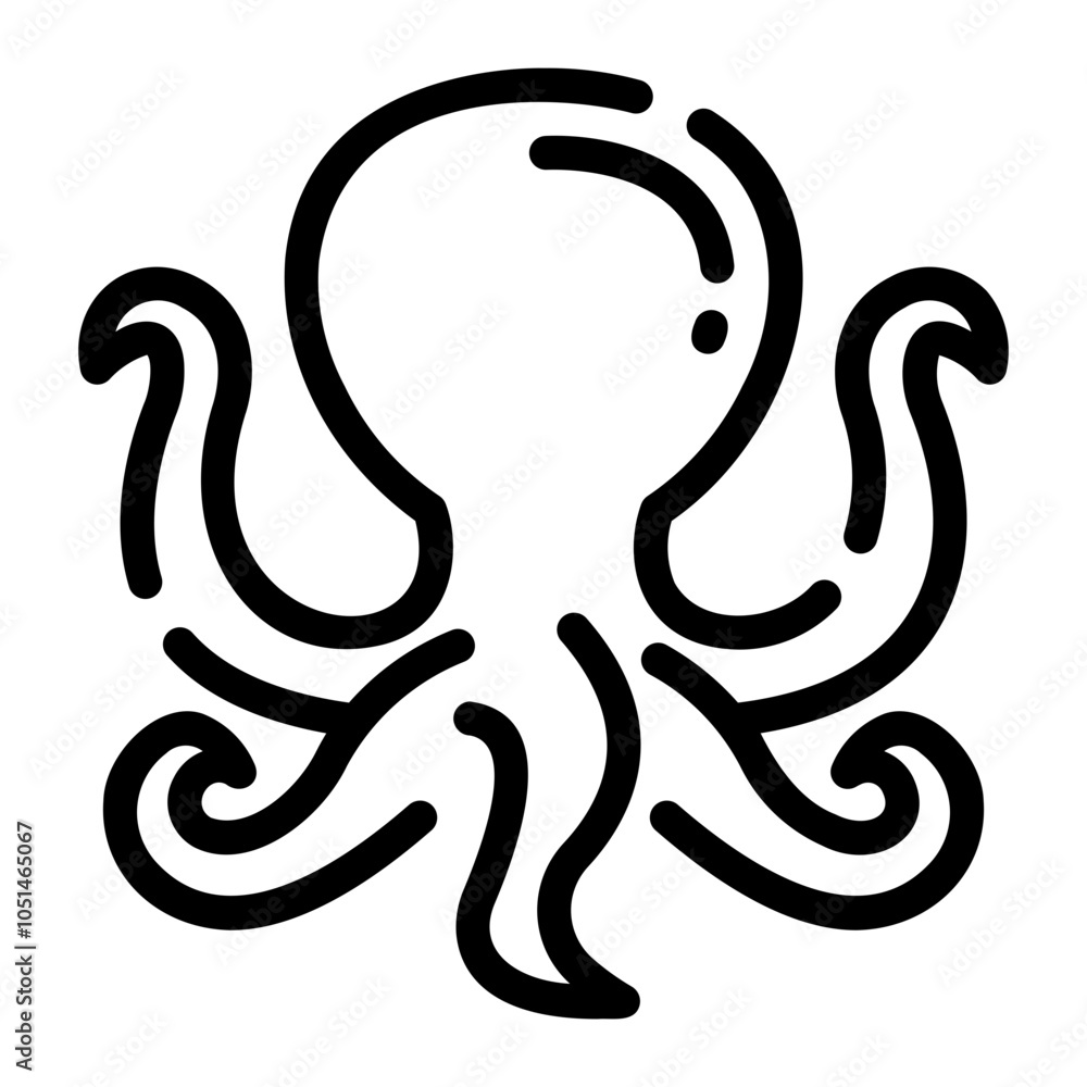 Fototapeta premium octopus Line Icon