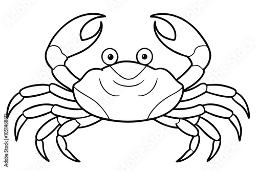 Crabs line art vector illustration. EPS File