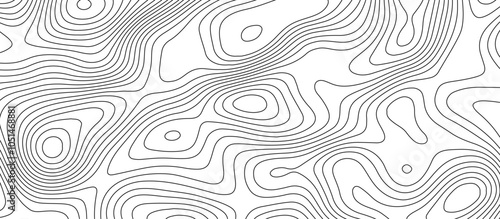 Abstract white wave paper curved reliefs background design. The black on white contours topography stylized relief diagram line wave carve pattern background.