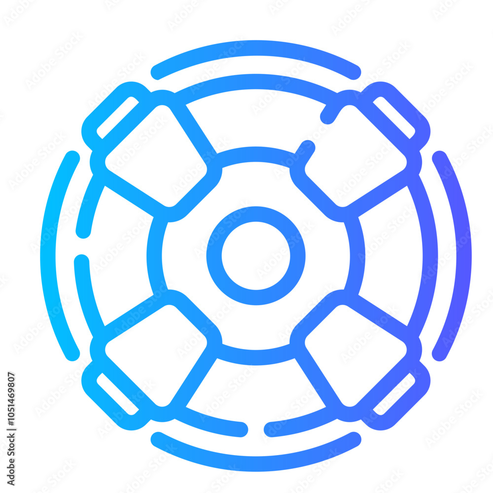 lifebuoy Line Gradient Icon lifebuoy Line Gradient Icon