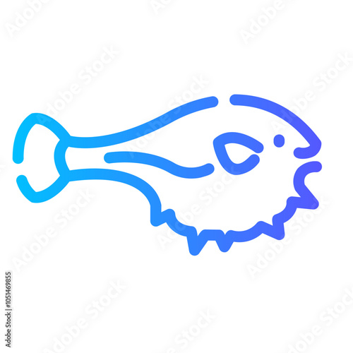 puffer fish Line Gradient Icon