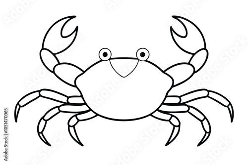 Crabs line art vector illustration. EPS File