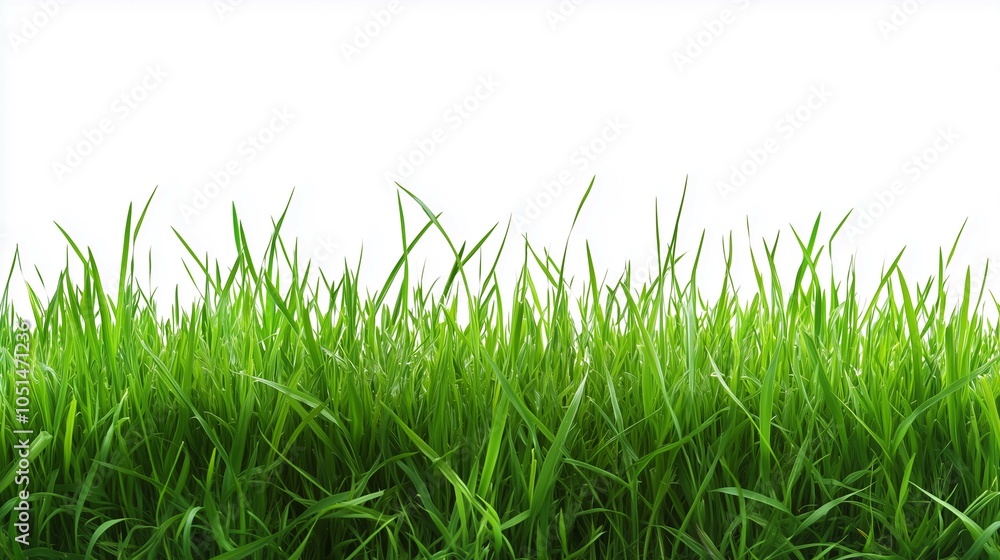 Green grass field on white background
Green grass field on white background