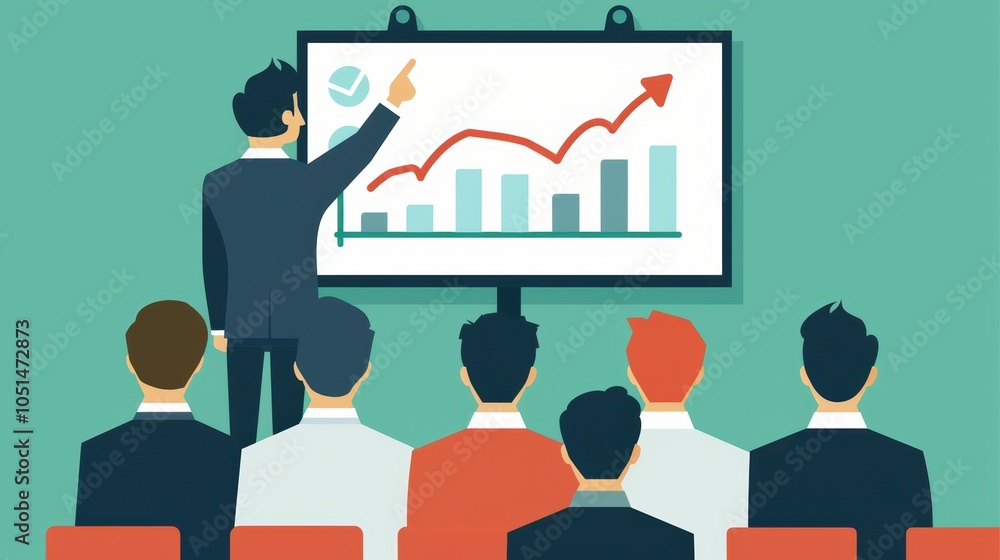 business man executive manager holding presentation of growth concept idea in front of shareholders in meeting office of a company. showing finger on white board. business man executive manager holding presentation of growth concept idea in front of shareholders in meeting office of a company. showing finger on white board.