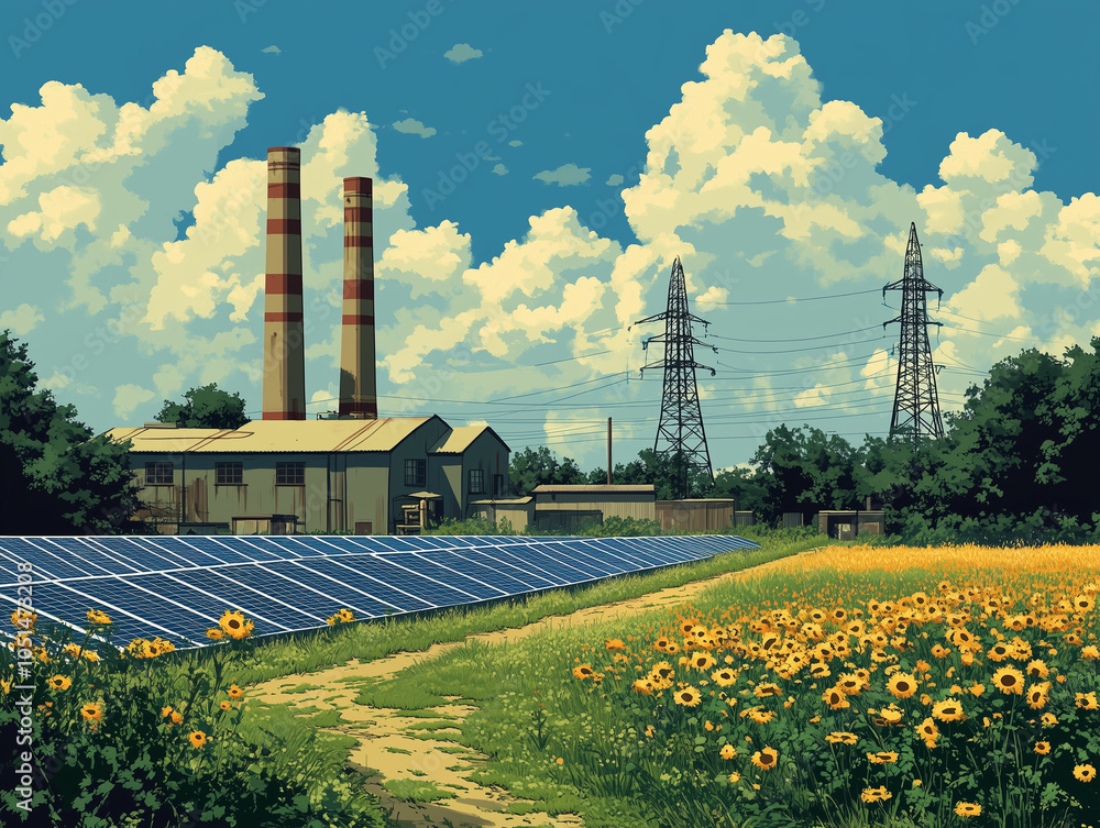 Obraz premium Renewable Revolution. Generative AI