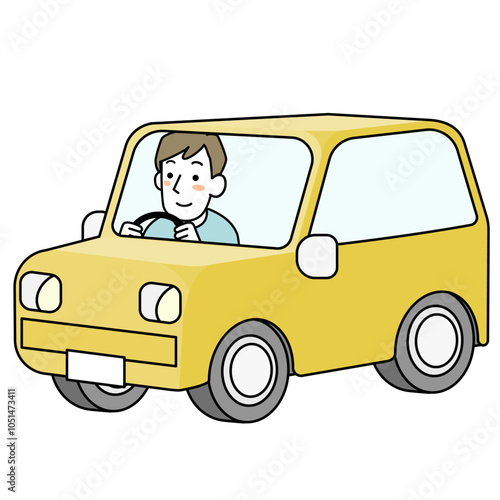 車を運転する男性