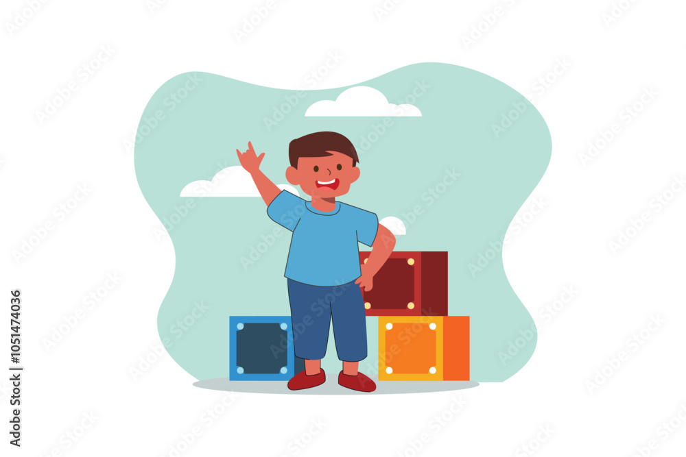 Children's Day Flat Design Illustration