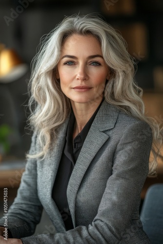 Strong and elegance: Mature woman sits in her office, dressed in a suit, Generative AI Free Download Strong and elegance: Mature woman sits in her office, dressed in a suit, Generative AI - GFXLoad