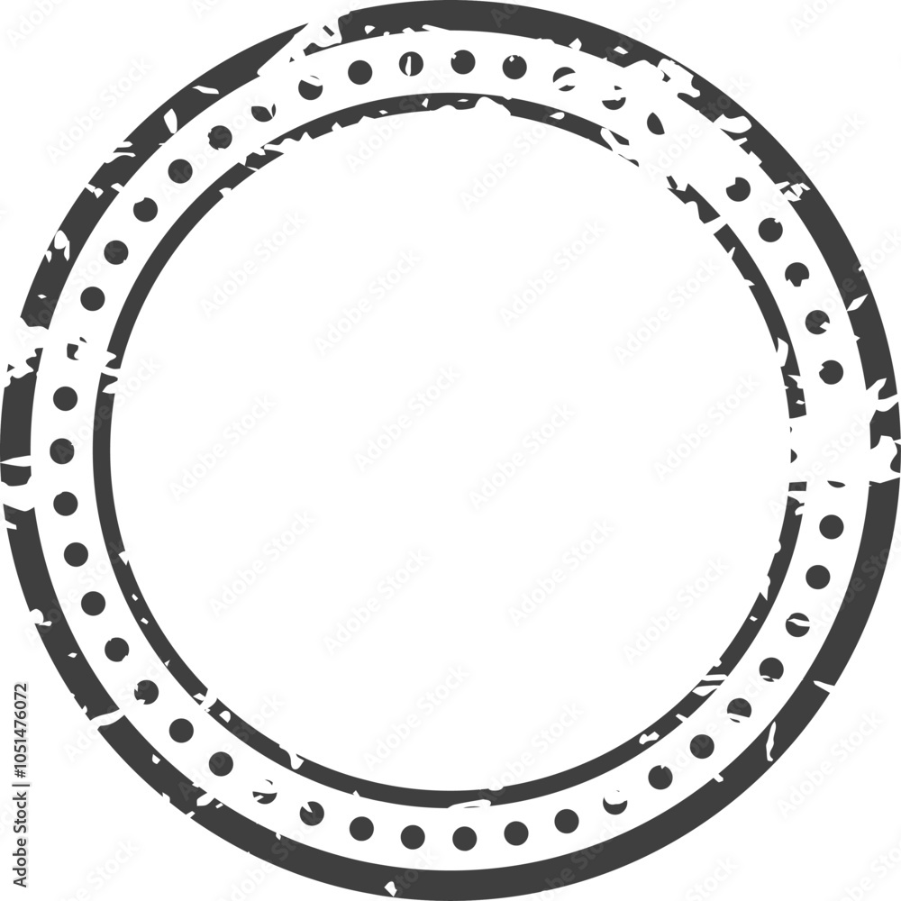 Grunge style blank rubber stamp with copy space forming a perfect circle with dotted edges. Grunge style blank rubber stamp with copy space forming a perfect circle with dotted edges.