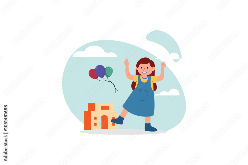Children's Day Flat Design Illustration Children's Day Flat Design Illustration