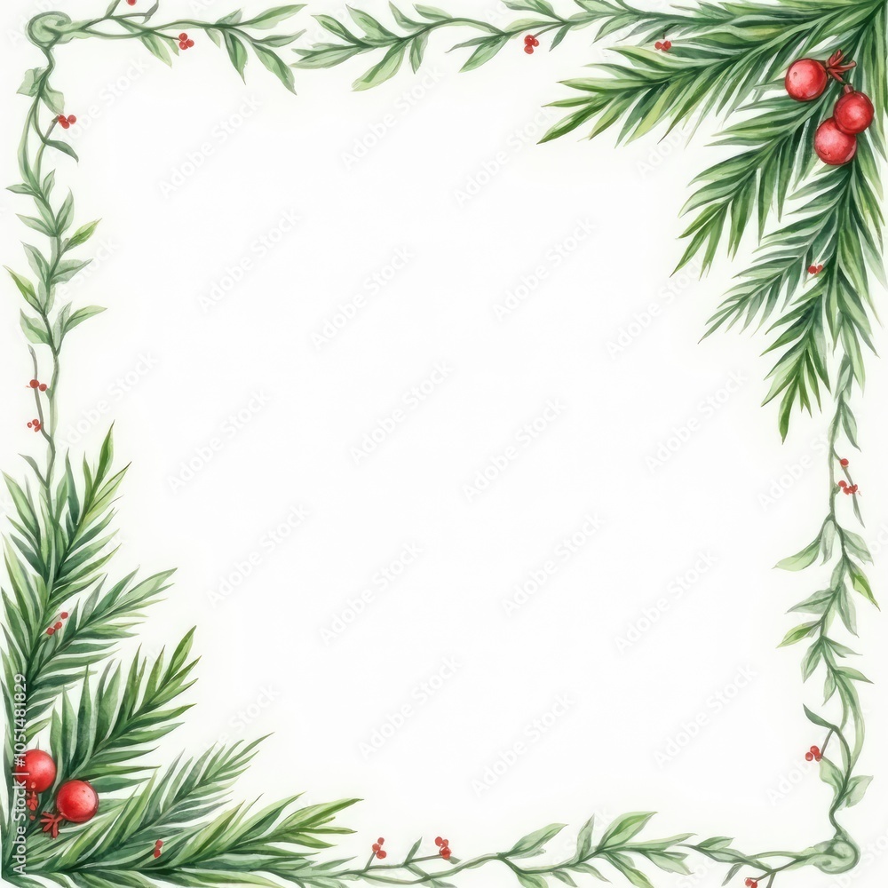 Christmas tree border branches. Xmas pine branches. New year tree banner. Fir tree frame Christmas tree border branches. Xmas pine branches. New year tree banner. Fir tree frame