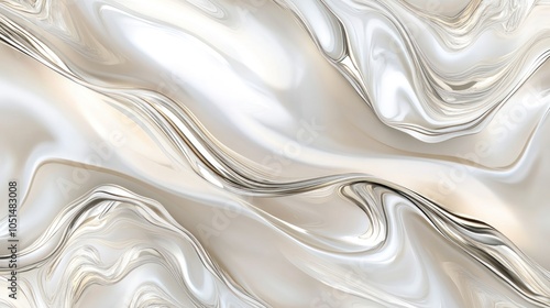 Abstract background with white and gold swirling liquid.