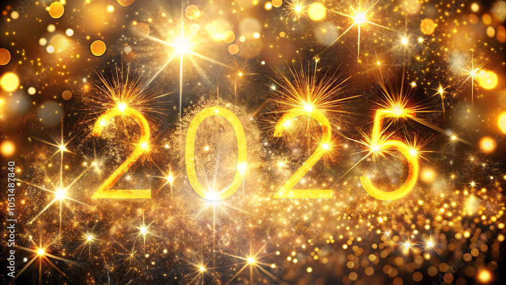 Fototapeta premium 2025 happy new year 2025 text new year 2025
