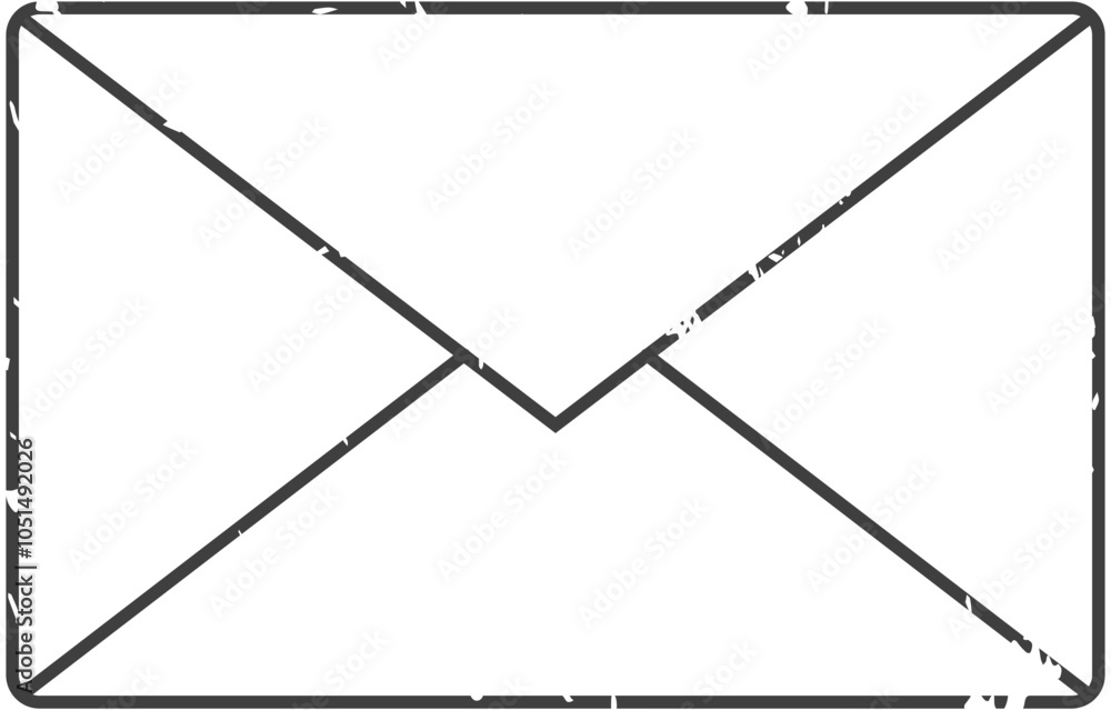 Simple closed envelope with distressed texture, symbolizing traditional mail and communication. Simple closed envelope with distressed texture, symbolizing traditional mail and communication.