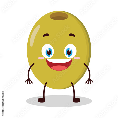 cute happy expression of olive character