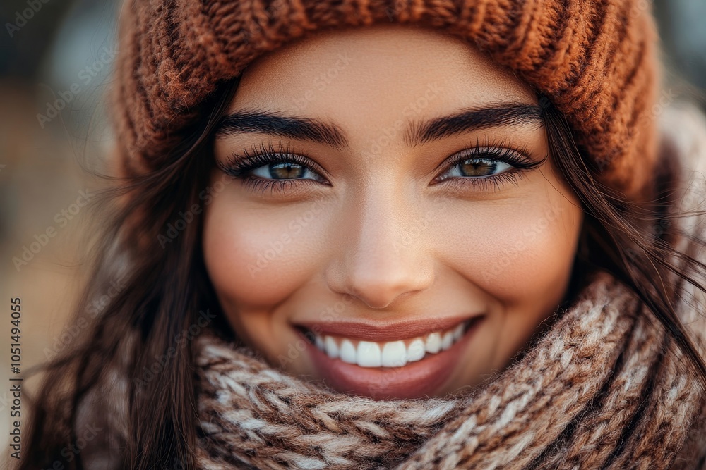 Closeup of a cheerful fashionable woman, Generative AI Closeup of a cheerful fashionable woman, Generative AI