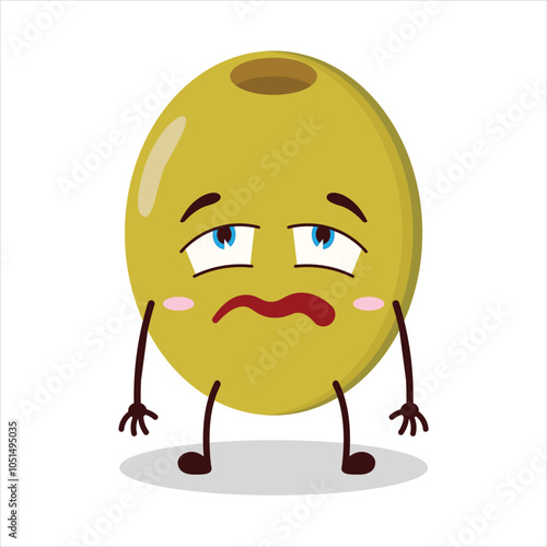 cute bored expression of olive character