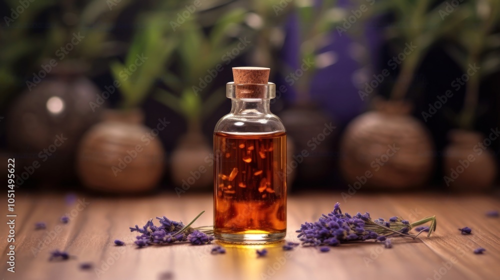 Lavender Essential Oil in Glass Bottle Lavender Essential Oil in Glass Bottle