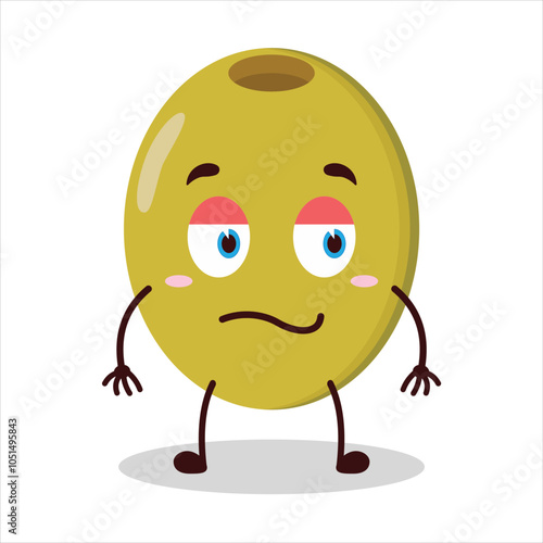 cute silent expression of olive character