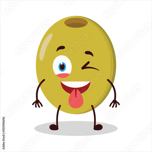 cute teased expression of olive character