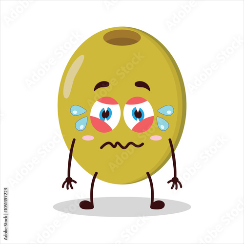 cute upset expression of olive character
