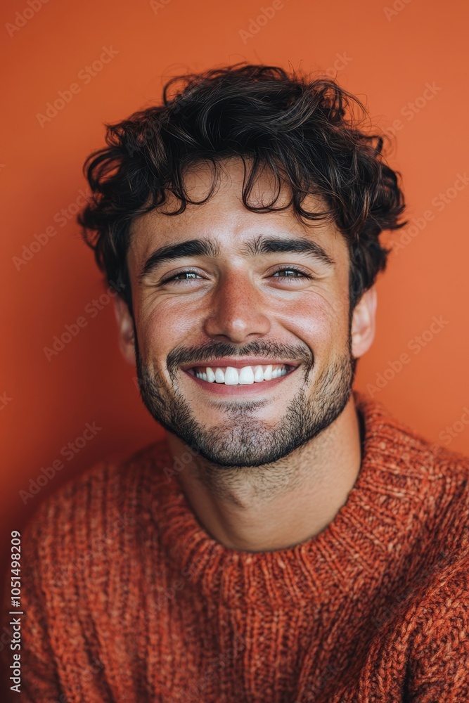 Fototapeta premium Cheerful gay man smiling in a studio, Generative AI