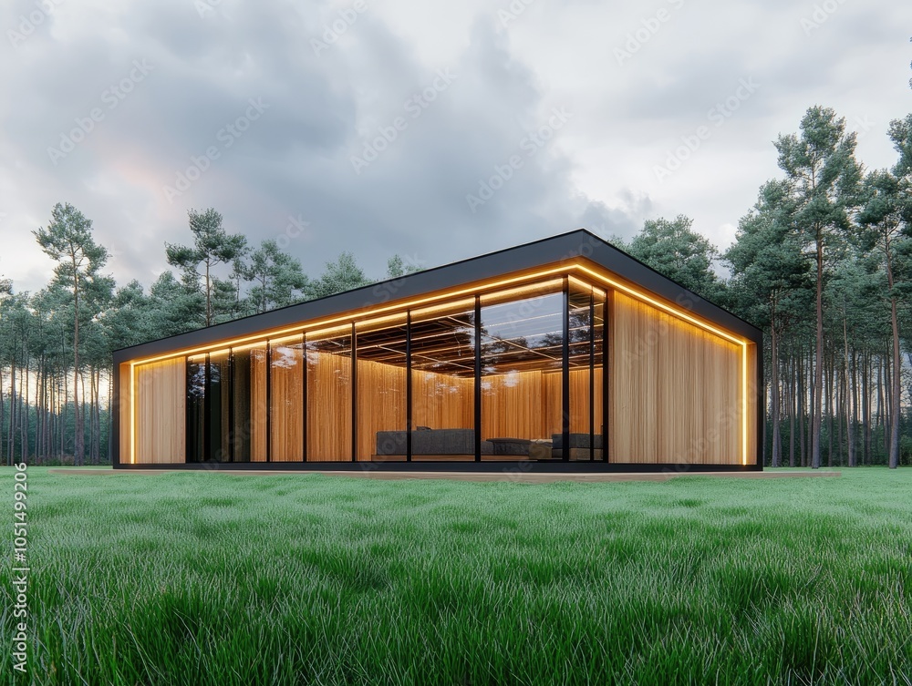 Modern Luxurious Cabin in Serene Nature Setting Modern Luxurious Cabin in Serene Nature Setting