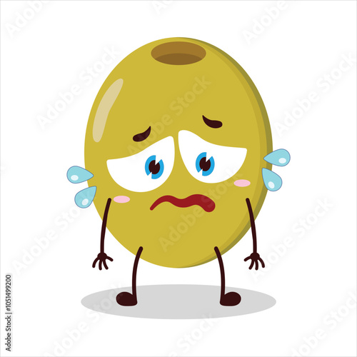 cute depressed expression of olive character