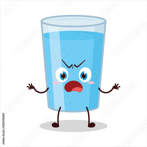 cute why expression glass of water character