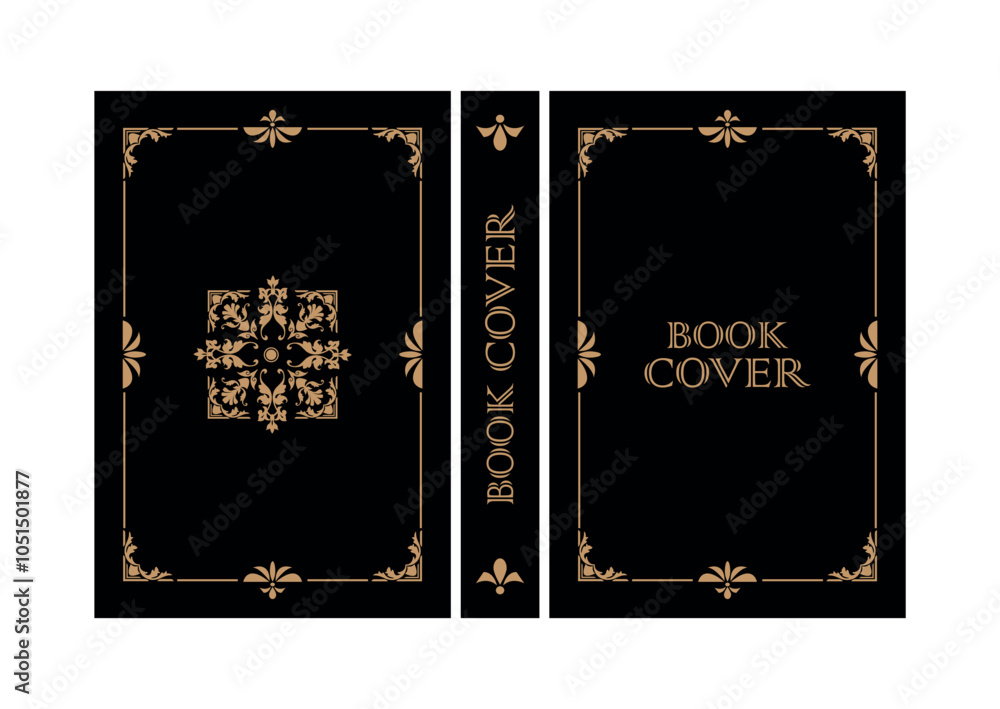 Fototapeta premium book cover design with retro decorations 