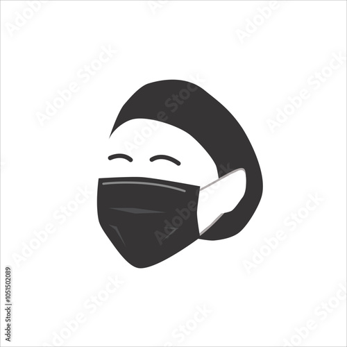 Mask Icon Vector Shiloutte Illustration