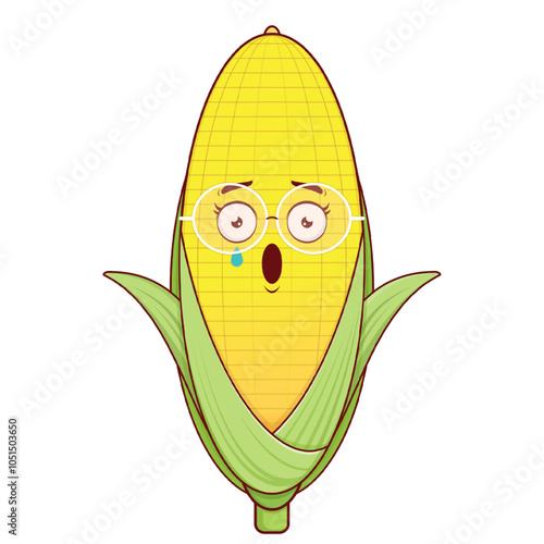 corn scared face cartoon cute