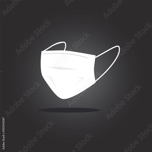 White Masker Icon Vector Illustration