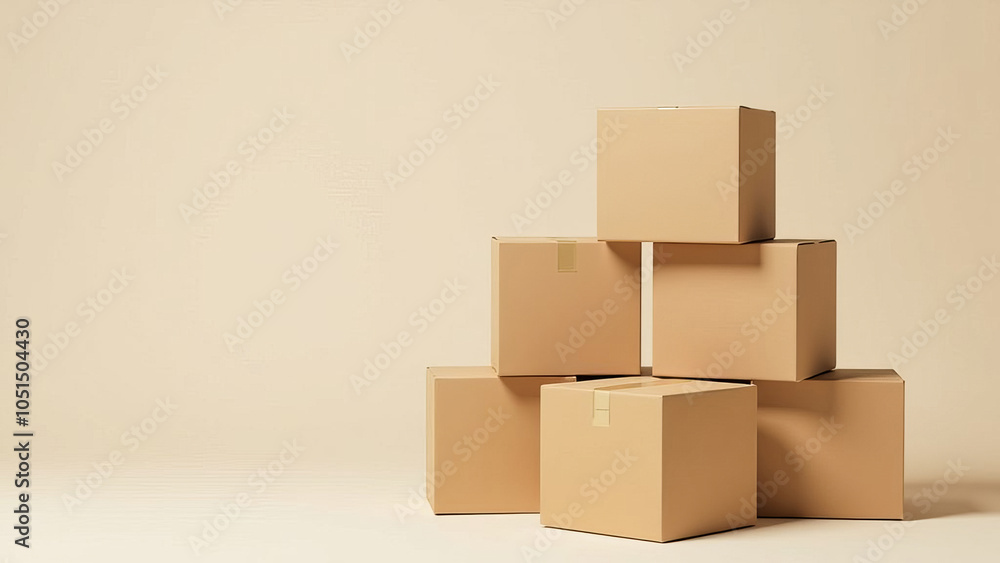 Empty cardboard box on a light background. Copy space. Empty cardboard box on a light background. Copy space.