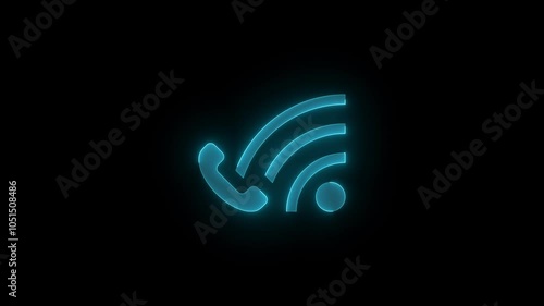 Wifi call ccept stroke icon glowing neon animation photo