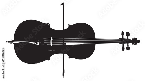 Cello silhouette isolated on white background