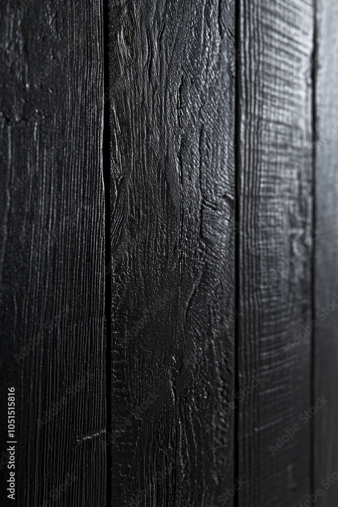Fototapeta premium Closeup of a black wooden wall, textured background