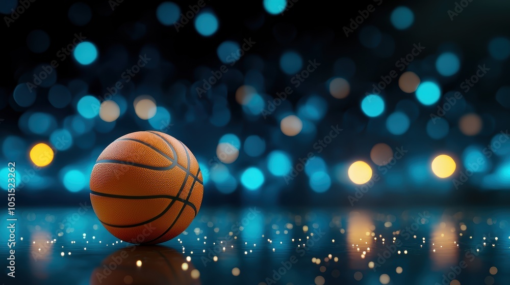 Obraz premium Vibrant Basketball on a Soft Focus Background