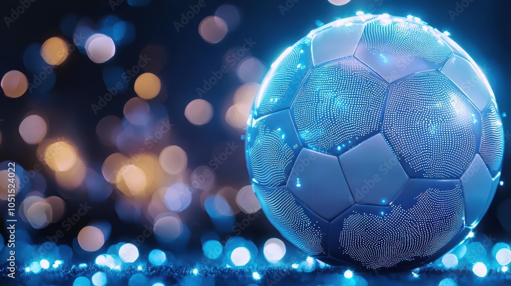 Fototapeta premium Smart Soccer Ball with Built-in Sensors and Lights
