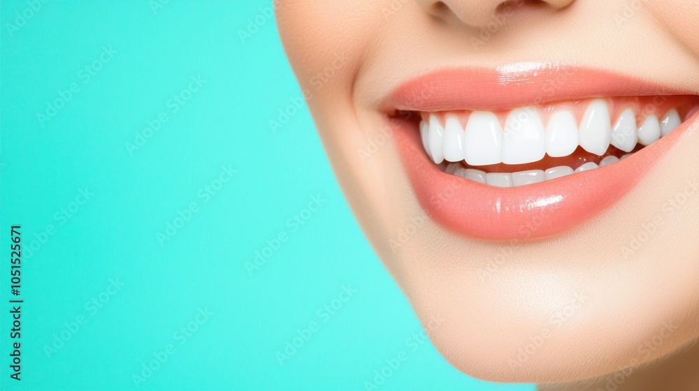 Bright Natural Smile with White Teeth Close-Up Bright Natural Smile with White Teeth Close-Up