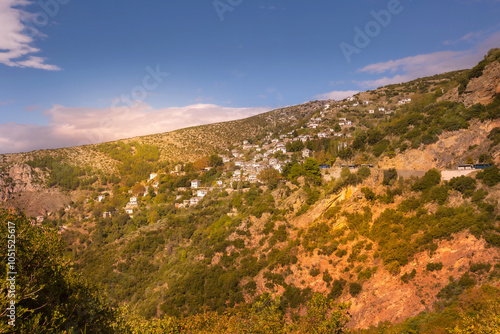 Aerial view of Makrinitsa village, Pelion, Greece photo