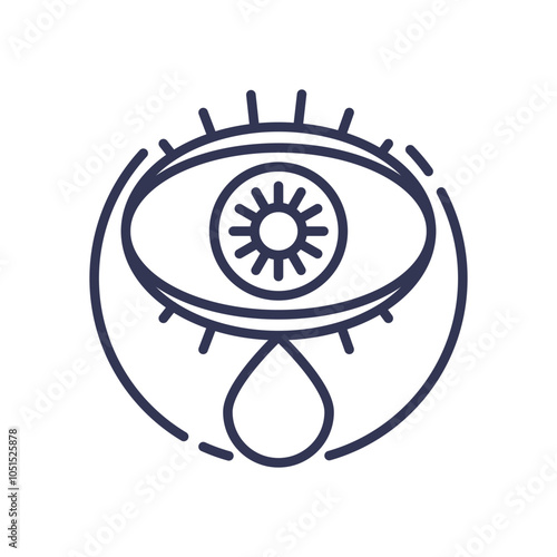 An eye with a tear symbolizes empathy and perception, highlighting emotional awareness.