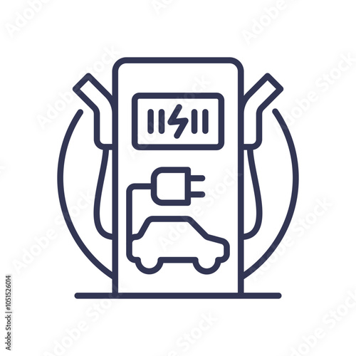 Electric vehicle charging station icon symbolizing sustainable infrastructure.