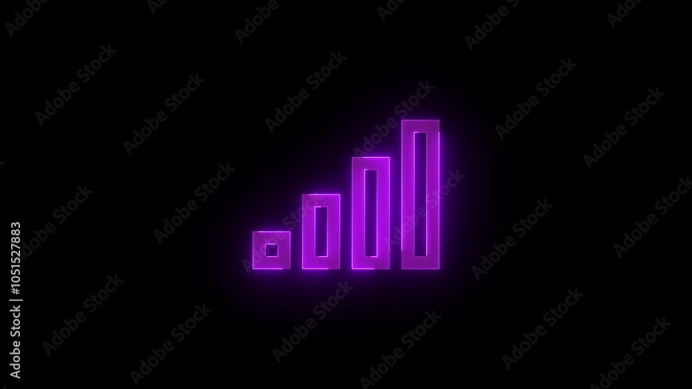 Zero bars stroke icon glowing neon animation Zero bars stroke icon glowing neon animation