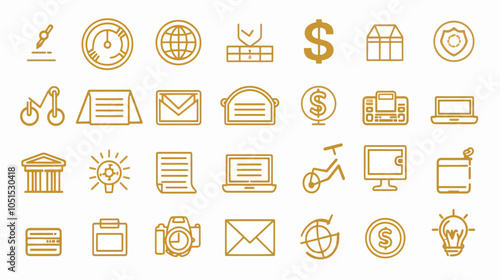 exchange bill icons set