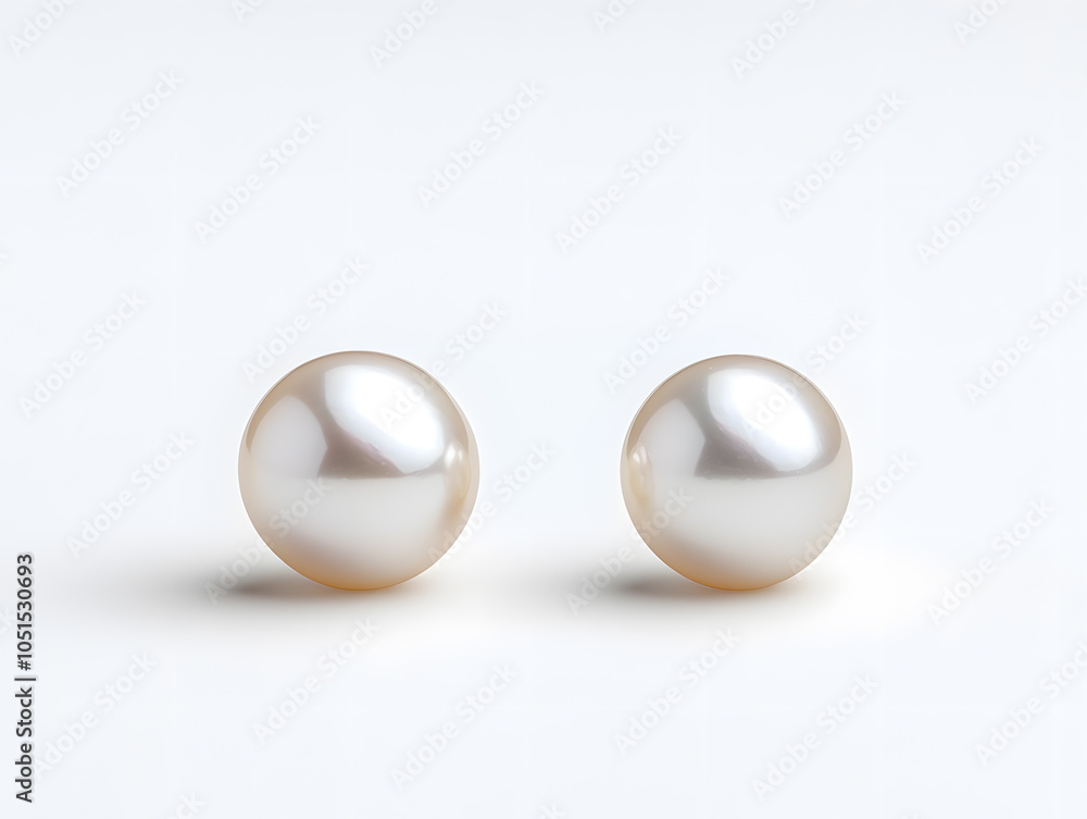 Pearl earrings isolated on white background Pearl earrings isolated on white background