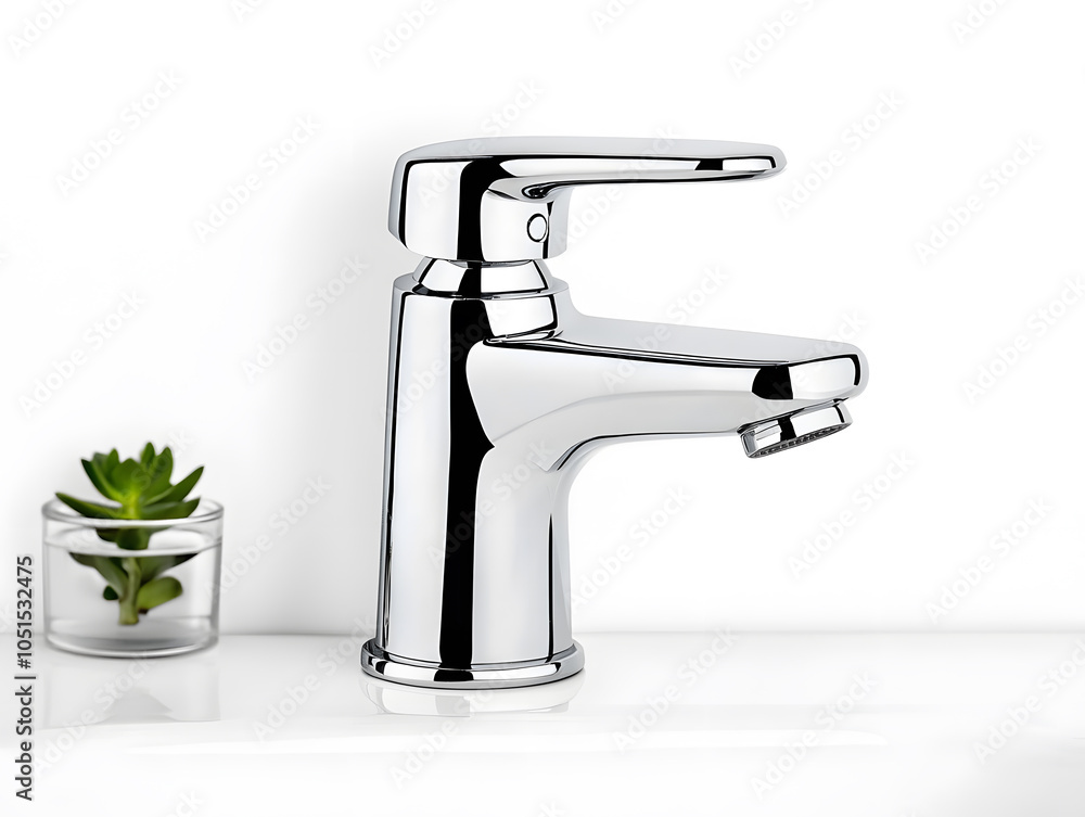 Bathroom sink faucet, isolated on white background Bathroom sink faucet, isolated on white background