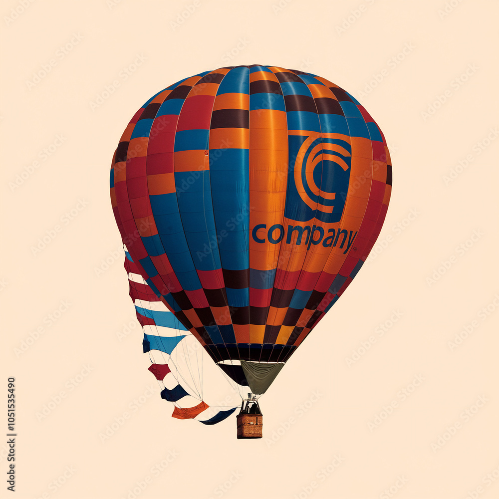 Fototapeta premium Colorful Hot Air Balloon with Company Logo